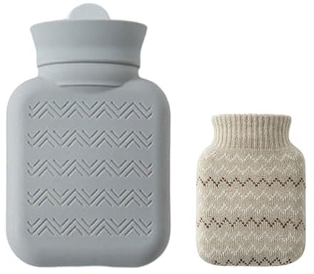 Borsa dell'acqua calda da 300 ml in silicone per microonde, borsa dell'acqua calda con manica, per calore e uso da viaggio