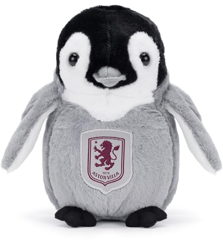 Aston Villa FC 22cm Penguin Plush: Officially Licensed Eco-Friendly Football Soft Toy, Great Gift for Villans adults kids