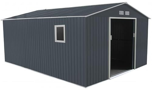 X-Metal Abri de Jardin Acier Galvanisé Anthracite 15,16m² | Abri à Outils Abri de Rangement Extérieur | Kit d'ancrage Inclus | Abri de Jardin en Métal | Visserie INOX