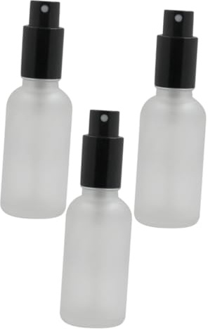 BIUDECO Frascos de Vidrio Atomizador para Aceites Esenciales 20Ml 3 Piezas Botellas Transparentes Mate Pulverizador Negro para Viaje y Aceites Líquidos