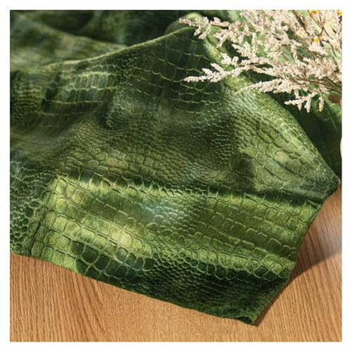 GreatRise 148cm Samtstoff Meterware Dinosaurierhaut Stoffe zum Nähen 100% Polyesterstoff Weich Kinderstoff Tiere Polsterstoff Dekostoff Velours-Stoff Faschingsstoff für Bekleidung Kostüme Grün 1 Meter