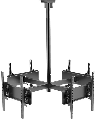 Ceiling Mount TV Stand - 4-Way Adjustable Bracket for Flat/Curved Screens 32-50 Inches, Height Adjustment, Swivel TV Holder for Home Theater