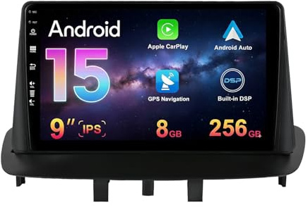 MISONDA 8GB+256GB 9 IPS Touch Screen Android 15 Autoradio Für Renault Megane 3 (2009-2014)– Rückfahrkamera+MIC – unterstützt Carplay/DAB+/Lenkradsteuerung/4G/WiFi/Bluetooth/Mirrorlink/GPS/AUX