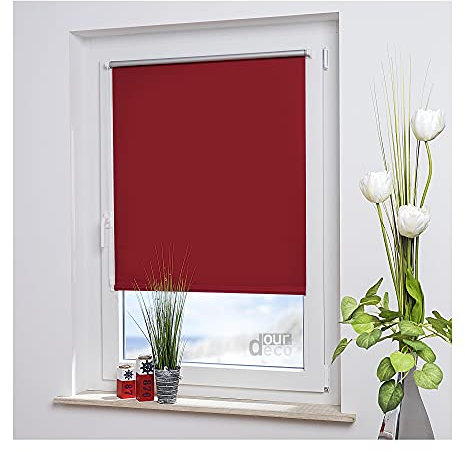 ourdeco Mini-Rollo Thermobeschichtung, 045 x 150 rot, verdunkelnd
