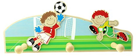 Inware 34080f - Kinder Garderobe, aus Holz, Motiv Fußball