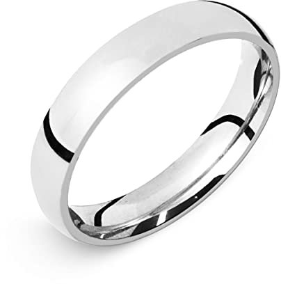 Soul-Cats Klassische Ring aus Edelstahl für Damen und Herren, Silber, hochglanzpoliert, Ø 19 mm, Breite: 4 mm