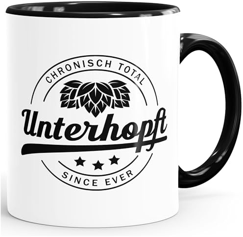 MoonWorks Unterhopft Kaffee-Tasse Chronisch Total since ever Schwarz unisize