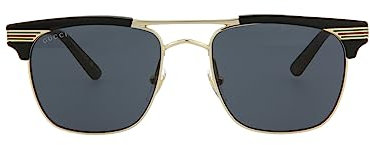 Gucci Herren Gg0287s Sonnenbrille, Schwarz, Gold, Grau, 52