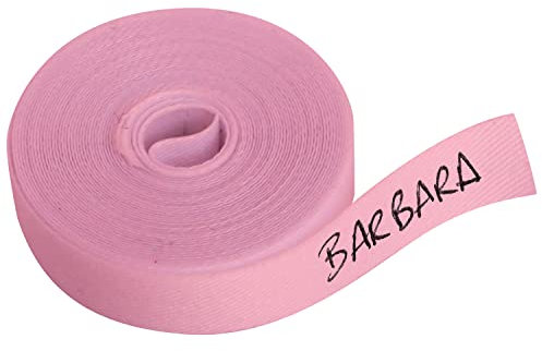 1 Roll of Fabric Tape - 3 Metres x 1 cm. Iron-on label for writing on with pen. Pen not included. (Pink)