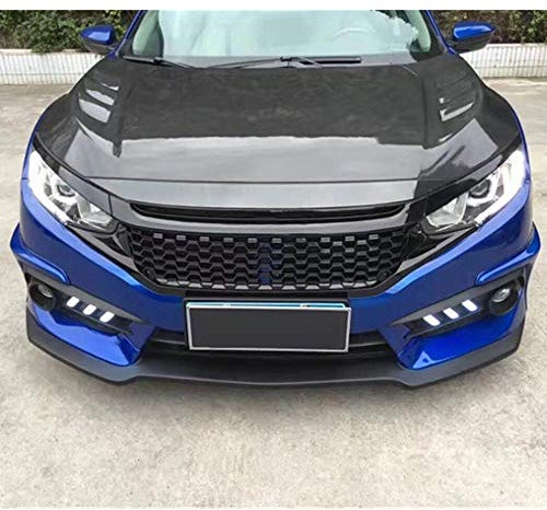 Rejilla de coche para FOR Honda Civic Grill 10TH2016-2018, color negro brillante, para radiador, malla de panal, parachoques delantero, Modificado