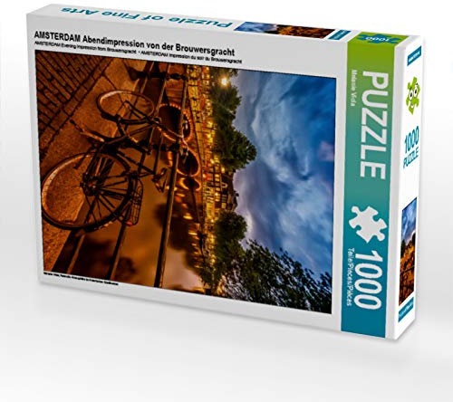 CALVENDO Puzzle Amsterdam Abendimpression von der Brouwersgracht 1000 Teile Puzzle hoch | 1000 Teile Lege-Größe 48 x 64 cm Foto-Puzzle für glückliche Stunden