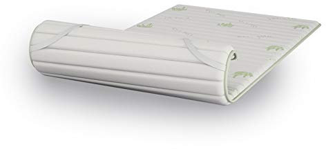 Topper, mit Aloe-Stoff, Höhe 2 cm, aus Visco-Memory-Schaum, Matten-Effekt, für Matratze oder Einzelbett-Matratze 100 x 190 cm