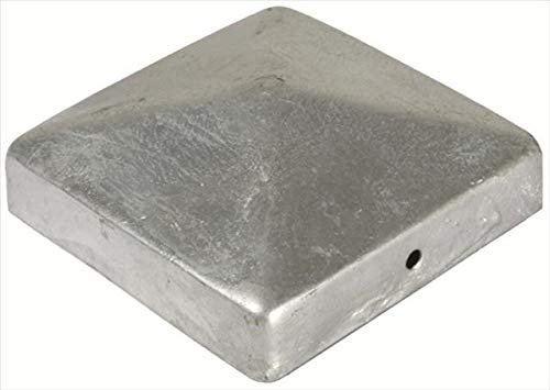 Lot de 8 capuchons de poteaux de clôture en forme de pyramide galvanisé 91 x 91 mm