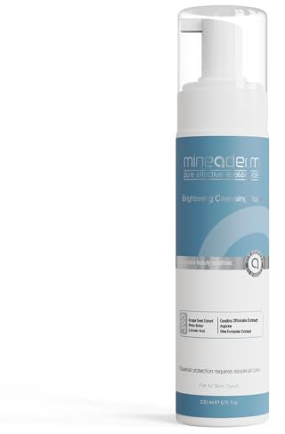 Mineaderm Gesichtsreinigung & Reinigungsschaum – Sanfte Tiefenreinigung für Empfindliche Haut – Feuchtigkeitsspendend & Ohne SLS – Mit Traubenkern- & Olivenblatt-Extrakt