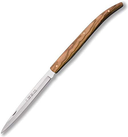 MIGUEL NIETO Navaja Clasica 0409 de 17 cm, con Hoja de Acero AN-58 de 8 cm, Mango de Madera Natural de Olivo, Sistema de Cierre de Pistón