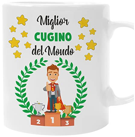 bubbleshirt Tazza Cugino Miglior Cugino del Mondo - idea regalo compleanno - divertenti