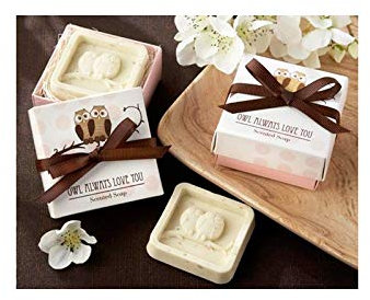Lote de 30 Jabones Aromático BUHOS en Caja de Regalo - Detalles Originales para Invitados de Bodas, Regalos Comuniones y Cumpleaños Infantiles