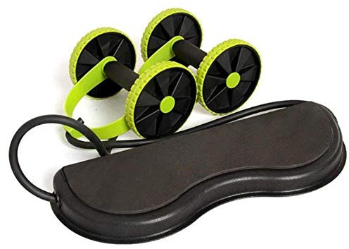 na Bauchmuskeltrainer mit Rollen, elastisch, grün
