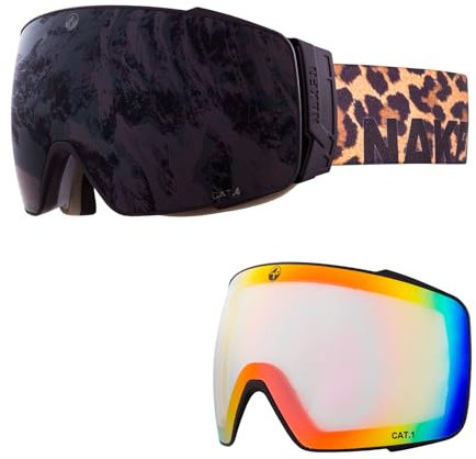 The STORM Skibrille Männer, Ski Brille Frauen, Snowboardbrille, Skibrille mit optionalen Wechselgläsern für schlechtes Wetter, Schneebrille, Skiing Goggles (BigCat inkl. Schlechtwetterglas)
