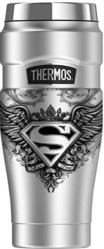 Superman Made Of Steel, THERMOS STAINLESS KING Stainless Steel Travel Tumbler, Vacuum insulated & Double Wall, 16oz
