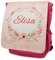 Unikatolo Kinderrucksack mit Name bedruckt | Blumen | mit Brustgurt | Personalisierter Kindergartenrucksack | Kita-Tasche Geschenkidee Kindergeburtstag Mädchen - Rosa Pink