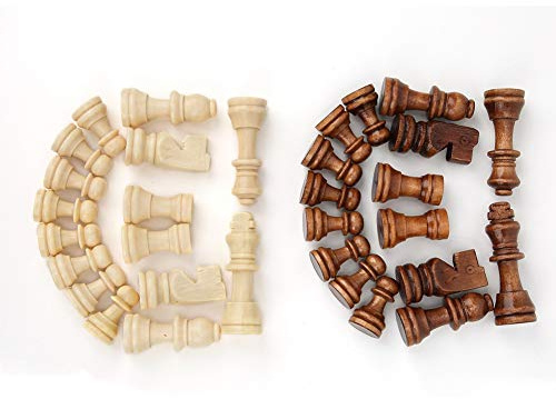 Garosa Hölzerne Schachfiguren, 2,2 Zoll König Figuren 32 Stück Schachspiel Bauern Figurfiguren für Kinder und Erwachsene Brettspiele
