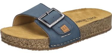 Josef Seibel Damen Pantoletten Hannah 06, Frauen Slipper,Weite G (Normal),Freizeitschuhe,Schlupfschuhe,schluepfschuhe,Mules,Azur,39 EU