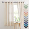 PONY DANCE Tende Lino per Camera da Letto Tende per Finestre Soggiorno Tenda Semitrasparente con Occhielli Tende Beige, 2 Pannelli 140x160 CM
