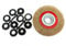 Brosse Circulaire en Acier Diamètre 150mm , Brosse Métallique Ronde Plate avec 10 Anneaux adaptateurs trou 13mm 16mm 22mm 25mm pour touret à meuler, Meuleuse d'établi, Poncer/Nettoyer/Meuler/Décaper