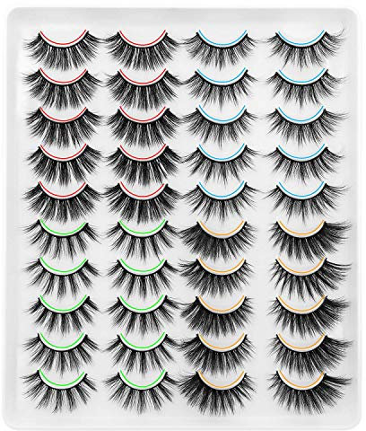 DYSILK Ciglia Finte Extension Ciglia 20 Paia Ciglia Finte Naturali 6D Naturale False Lashes Folte Kit Extension Ciglia Riutilizzabili Eyelashes Fatte a Mano Fake Eyelashes | 4 Stili Misti 10mm-20mm
