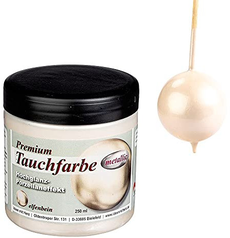 Ideen mit Herz Premium-Tauchfarbe metallic mit Hochglanz-Metallic-Effekt | 250 ml (elfenbein)