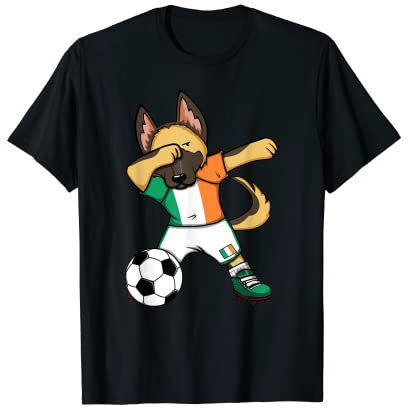 Dabbing Deutscher Schäferhund Irland Fußballfans Trikot Fußball T-Shirt