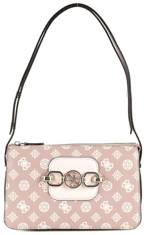 GUESS Hensely Logo Top Zip Shoulder Bag Blush Multi