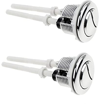 MiSevteen 2 pcs 38mm Chrome Dual Flush Toilet Push Flush Button Replacement Silver Dual Flush Toilet Water Tank Push Buttons for Toilet Closestool Toilet Flush Valve Repair Kit