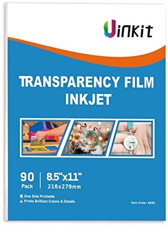 Uinkit Bulk 90 Blatt bedruckbare Transparenzfolie Acetat klare Blätter für Handwerk 8,5 x 11 OHP Overhead Projektor Film Für Tintenstrahldrucker Schnell Trocken