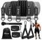 HPYGN Elastique de Resistance Musculation, Bandes de résistance 5 Forces différentes, Ensemble de Bandes de résistance avec poignées, Sangles de Cheville et Ancre de Porte, Sac à Dos Portable