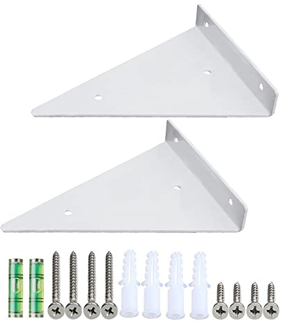 2 Stück Dreiecks regal halterungen, Eisen Heavy Duty Wand montierte versteckte schwimmende Tisch halterung für hängende DIY Offene Regale (weiß, 130mm * 170mm)