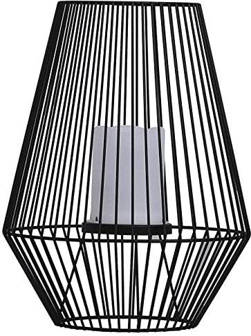 Dehner Solar-Laterne Vilaflor, warmweißes Licht, Ø 26 cm, Höhe 34 cm, schwarz