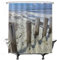 Ulticool Duschvorhang - Strand Meer Küste Niederlande - 180 x 200 cm - Waschbar - Anti Schimmel - mit 12 Ringen - Weiß Blau Beige