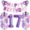 Luftballons 17. Geburtstag deko mädchen Lila Folienballon 17 jahre Geburtstag dekoration mädchen Happy Birthday 17 Geburtstag deko mädchen lila ballon 17 Geburtstagsdeko 17 Geburtstag mädchen