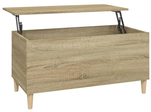 vidaXL Couchtisch Höhenverstellbar Wohnzimmertisch Beistelltisch Sofatisch Teetisch Kaffeetisch Tisch Sonoma-Eiche 90x44,5x45cm Holzwerkstoff