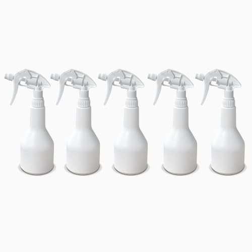 Uttex 5x Leersprüher 500ml chemikalienbeständig mit Canyon CHS 3A Sprühkopf HDPE Flasche in Keulenform Profi Sprühflaschen für Reinigung Labor Werkstatt Haushalt nachfüllbar ergonomisch