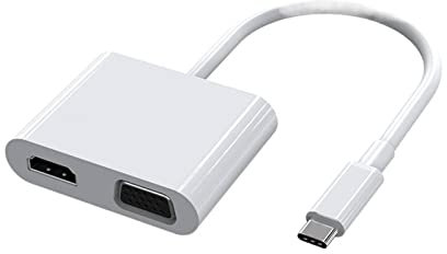 Station d'accueil Type-c convertisseur 2-en-1 USB-C vers HDMI/VGA adaptateurs Double Interface HD