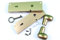 AWITALIA-Serratura per porte porta a soffietto pomelli in Alluminio per spessore pannello da 12 mm. Colore ARGENTO, copreso di viti e gancio per chiusura