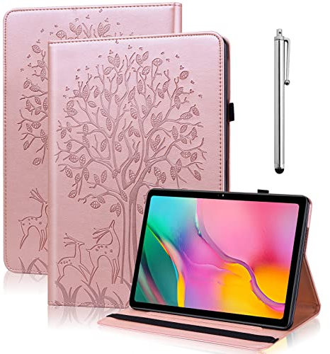 BOLELAW Hülle für Samsung Galaxy Tab A 9.7 Zoll (SM-T550/SM-T555) PU Leder Folio Flip Case mit Stifthalter Stand Kartenschlitz Tablet Hülle, Rosa