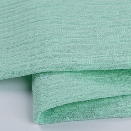 EDGEAM Baumwollstoff Musselin Stoff Double Gauze Breite 135cm Baumwolle Musselin Stoff Meterware (Mint, 100 x 135 cm)