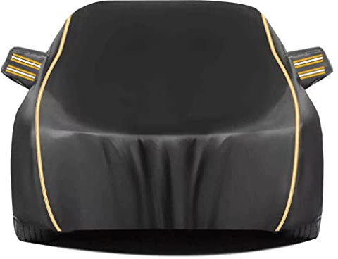 vollgarage Abdeckung abdeckplane Autoabdeckung Für Opel Corsa E Corsa GSi/OPC (X15) 2014–2019 Kratzfeste, Staubdichte Autoplane Draussen Winddichte, Flammhemmende Fahrzeugschutzhülle (Color : Black,