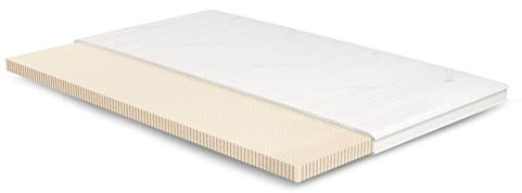 Meisterschlaf Latex Topper 140x170 cm – 7 cm hoch – 20% Naturlatex RG 65 – mittelweich – Oeko-TEX® Standard 100 – Tencel™ Lyocell 3D Doppeltuch-Bezug waschbar – Made in Germany