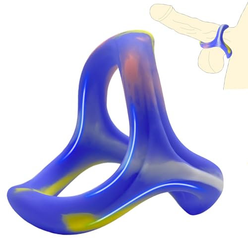 Anneau de pénis en silicone pour homme, MEYILA 3 en 1 Anneau de pénis extensible ultra doux pour améliorer l'érection, jouet sexuel pour homme, couple d'hommes, adulte, multicolore