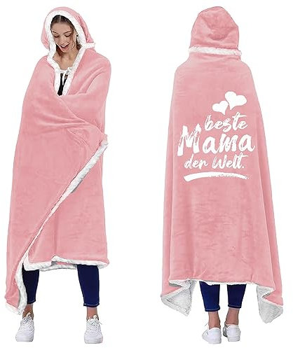 ACCZ Personalisierte Decke Mit Ärmeln - Geschenk für Mama zum Geburtstag, Witziges Weihnachten Geburtstagsgeschenk von Tochter Sohn, Beste Mama Geschenk